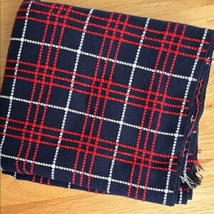 Red and White Plaid Fabric.  Vintage.  43 x 64 inches